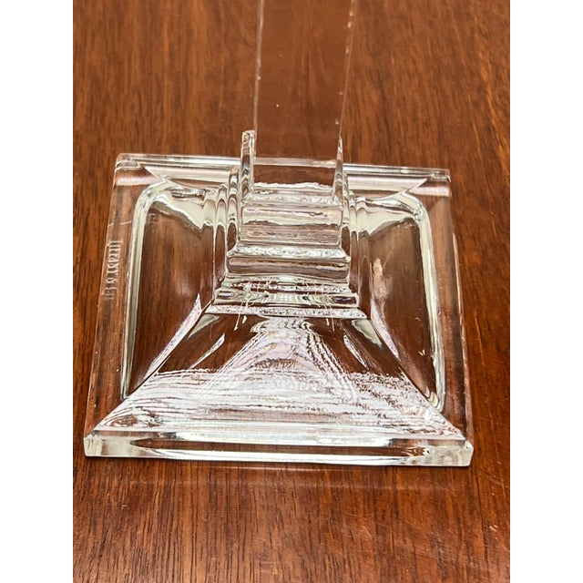 Vintage Pair Tiffany & Co Clear Crystal Candlesticks For Sale - Image 10 of 11