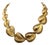 Vintage 1982 Signed Napier Goldtone Heart Shaped Leaves Collar Necklace For Sale