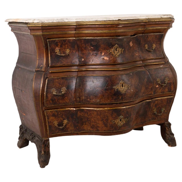 18th Century Swedish Rococo Chest of Drawers For Sale