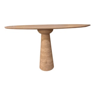 Vintage Travertine Console Table by Angelo Mangiarotti, 1970s For Sale