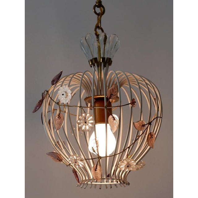 Gorgeous, highly decorative Mid-Century Modern 'Birdcage' pendant lamp or chandelier. Designed & manufactured probably by...