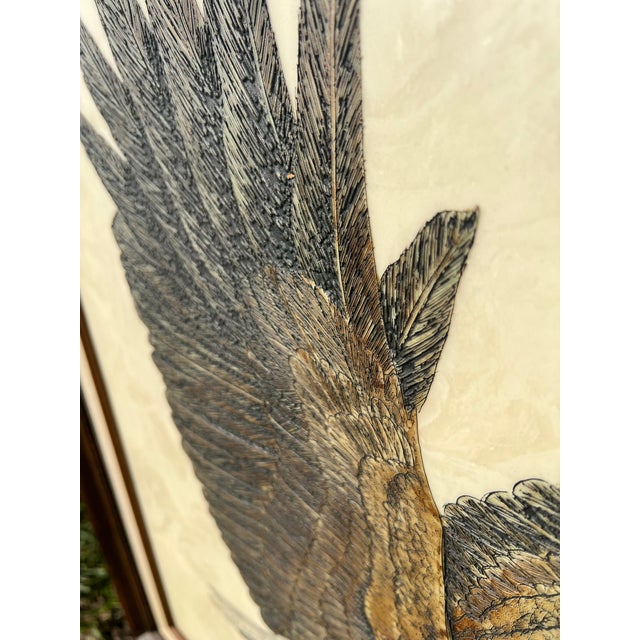 Large Framed Vintage Eagle Faux Marble Carving by d.r. Miller For Sale - Image 4 of 11