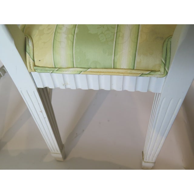 Donghia A Pair of John Hut Donghia Grand Flute Silk Medallion Back Chairs For Sale - Image 4 of 5