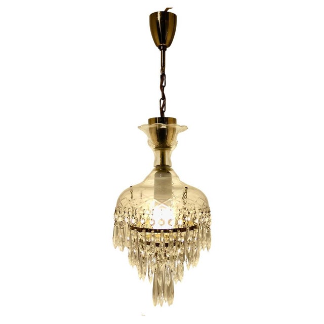 Large French Waterfall Crystal Chandelier, 1920s For Sale - Image 9 of 9