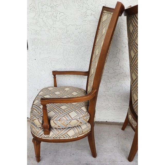 French Louis XVI High Back Accent Dining Chairs Pair For Sale - Image 18 of 18