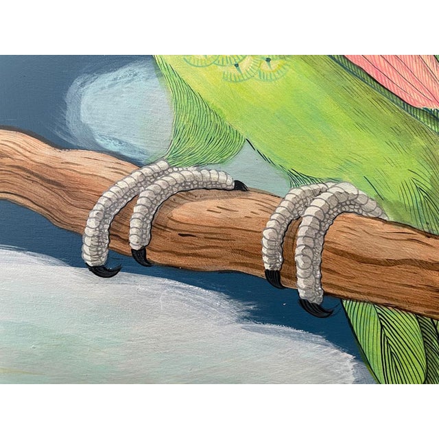Contemporary “The Feather Forecast” Surrealism Parrot Painting Art by Allison Cosmos For Sale - Image 3 of 4