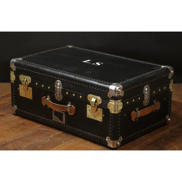 Black Cabin Trunk, 1920s For Sale - Image 4 of 11