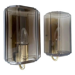 Vintage Glass Sconces from Limburg, 1970s, Set of 2 For Sale