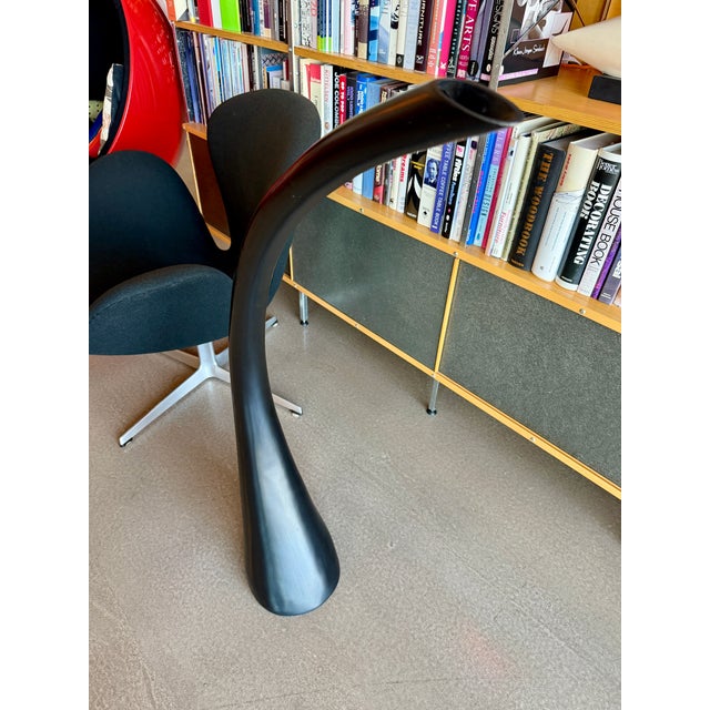 Vintage Postmodern Biomorphic Floor Vase 38" Black Space Age Minimalist Ikebana Vessel Uci For Sale - Image 14 of 14
