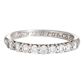 C2012 Tiffany & Co Forever Diamond Ring Sz 4.5 Band Platinum Fine Signed Jewelry For Sale