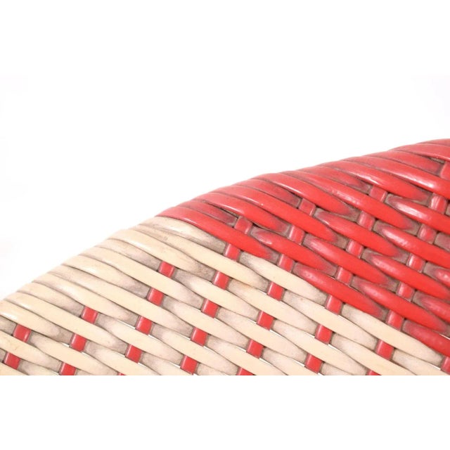 Mid-Century Woven Wicker & Plastic Bucket Chair, 1950s For Sale - Image 4 of 6