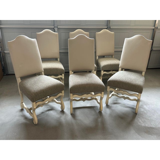 Drexel Leather Dining Chairs With Multicolor Tweed Woven Fabric For Sale - Image 4 of 12