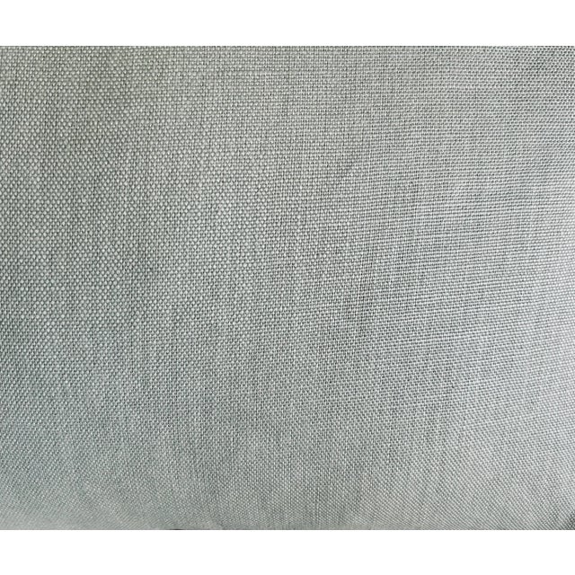 2020s Pair Vintage Belgian Linen Oblong Pillows/Cushions With a Flame Stitch Pattern For Sale - Image 5 of 9