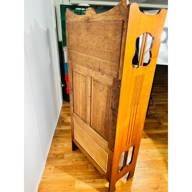 Art Nouveau Walnut Veneered Cabinet with Mirror Top from Nic. Eckel Kaiserslautern, 1890s For Sale - Image 16 of 18