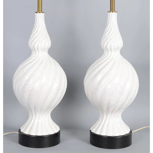 Mid-Century Modern Mid Century Modern Ceramic Lamps - a Pair For Sale - Image 3 of 7