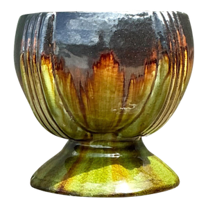 Vintage Drip Glaze Ceramic Pedestal Bowl