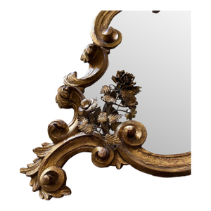 Regency Gold Floral Mirror With a Hollywood Past