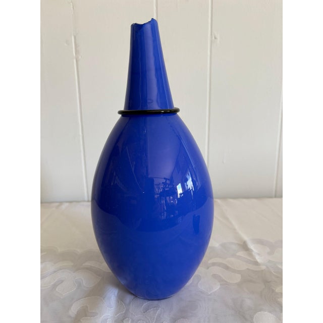 1985 Postmodern Lino Tagliapietra & Marina Angelin for Effetre Blue Murano Glass Decanter, 2/200 For Sale - Image 9 of 14