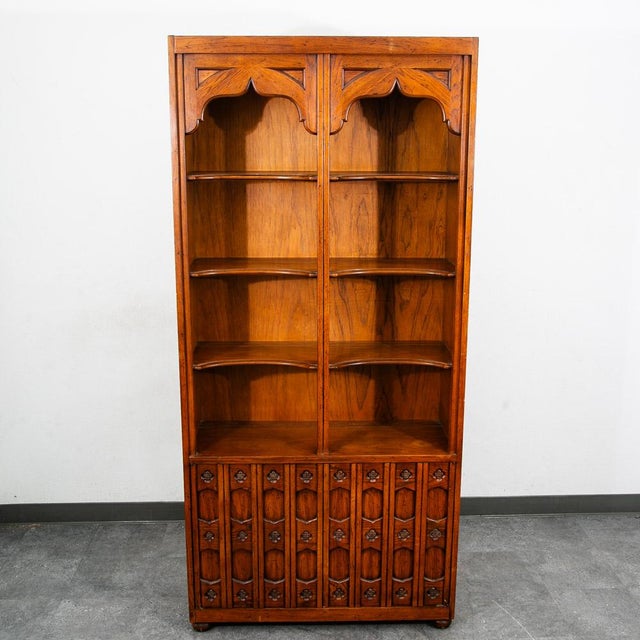 Drexel Esperanto cabinet / storage bookshelf. Shelving above and cabinet storage below. Unique American design. Stamped...
