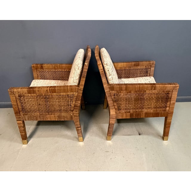 Attributed to Billy Baldwin for Bielecky Brothers Rattan Game Table and Chairs, Set of 3 1970s For Sale - Image 9 of 18