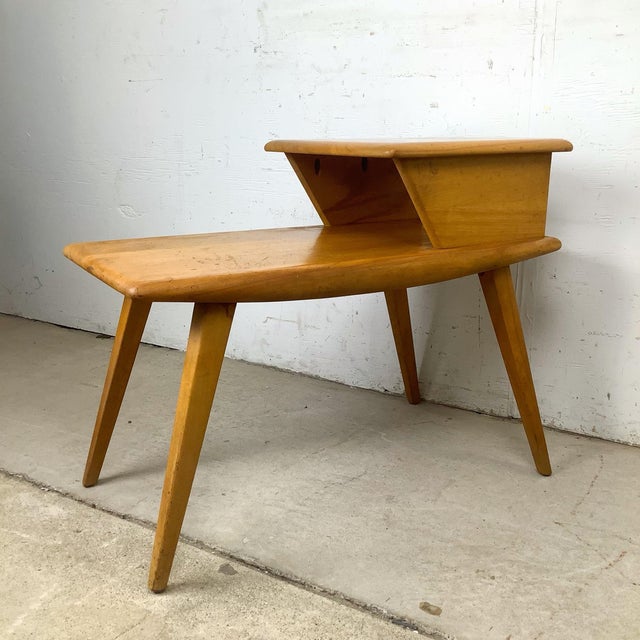 Wood Heywood-Wakefield Modern Birch Magazine Table in Wheat Finish For Sale - Image 7 of 12