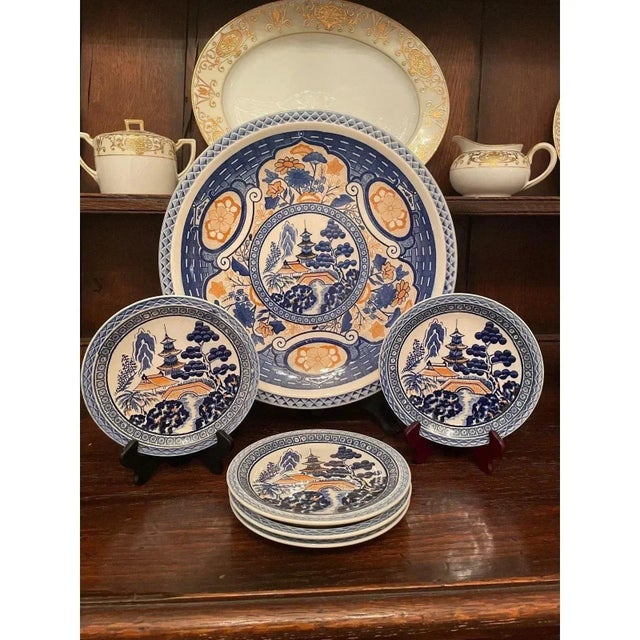 Late 20th Century Japanese Chinoiserie Serving Plates - Set of 6 For Sale In Chicago - Image 6 of 9