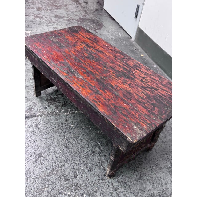 Antique Tibetan Folding Prayer Table. For Sale - Image 10 of 12