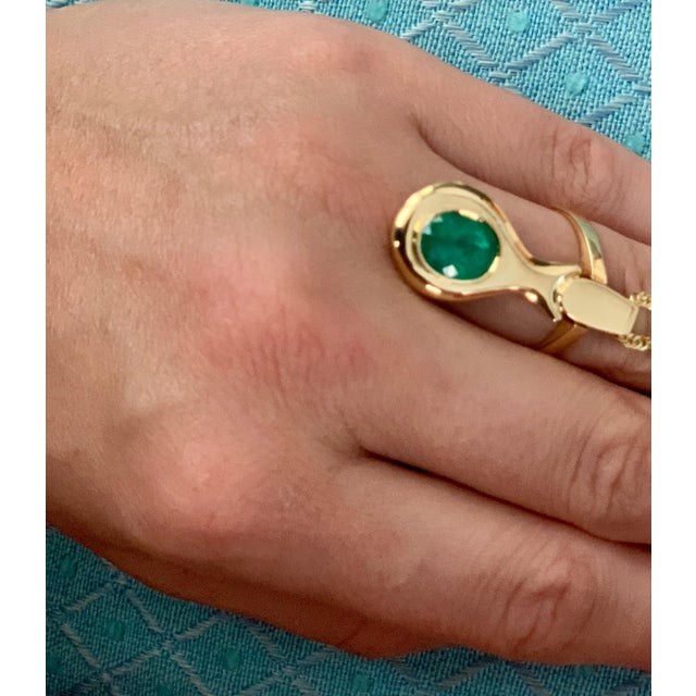 4Ct Colombian Emerald Pendent/Necklace 18 Karat Gold Estate Convertible to Ring For Sale - Image 12 of 18
