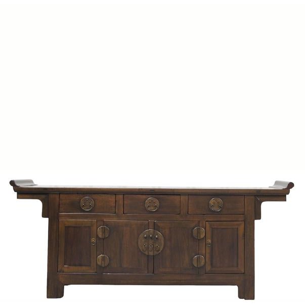 19th Century Chinese Catalpa Everted Flange Sideboard For Sale