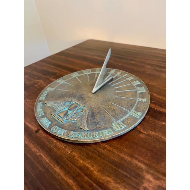 French Country Vintage English Country Iron Garden Sundial "Time Takes All but Memories" For Sale - Image 3 of 8