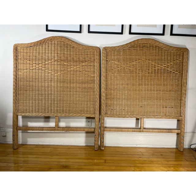 Vintage Natural Wicker Twin Headboards a Pair Chairish