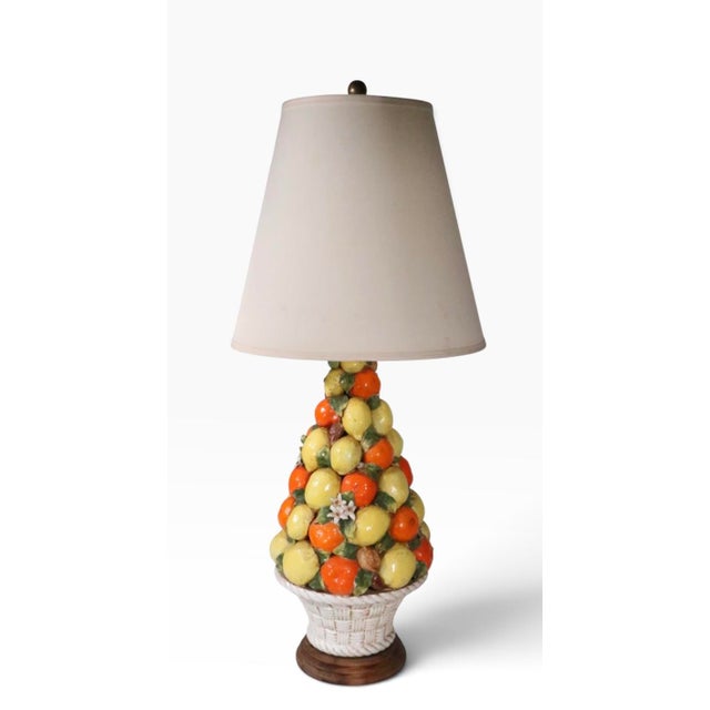 Mid 20th Century Assembled Pair of Italian Majolica Fruit Lamps - a Pair For Sale - Image 9 of 18