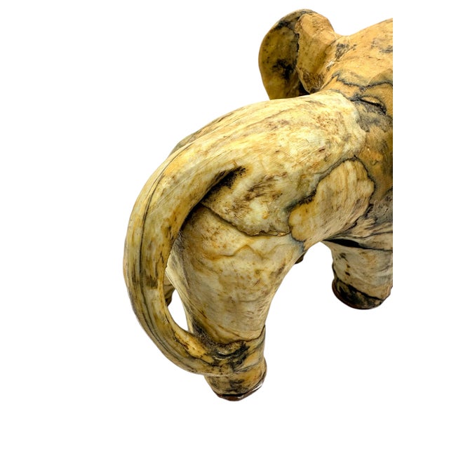 1960s Vintage Crushed Oyster Shell Elephant Figurine For Sale - Image 5 of 11
