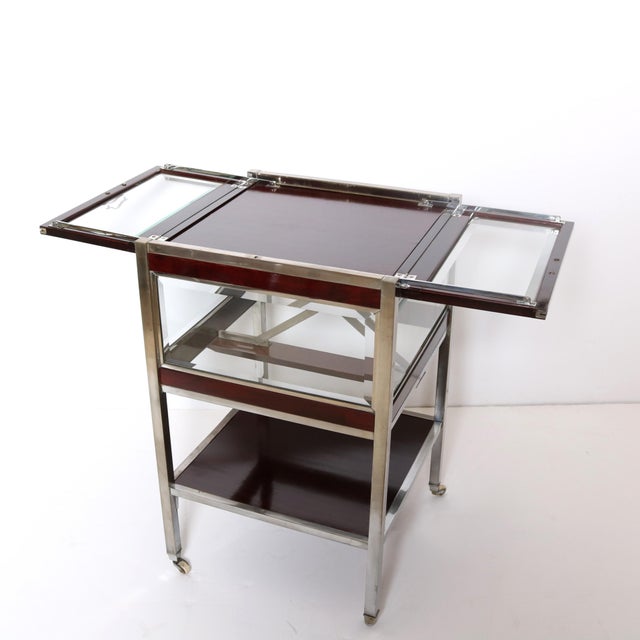 Mid-Century Modern Mid 20th Century Lawyers Coffin - Bar Cabinet, with retractable shelf. For Sale - Image 3 of 7