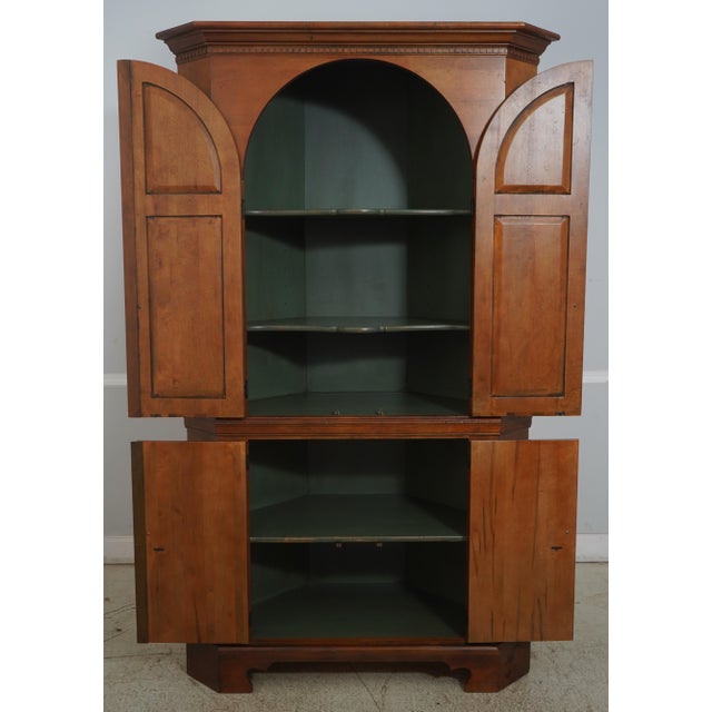 Traditional Habersham Country 4 Door Corner Cupboard Cabinet For Sale - Image 3 of 12