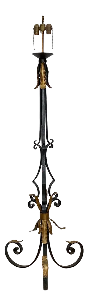 Vintage Wrought Iron Floor Lamp