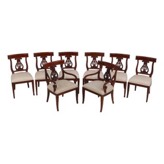 Set of 8 Kindel Neoclassical Mahogany Dining Room Chairs For Sale