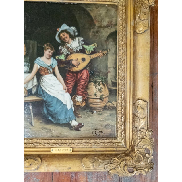 Mid 19th Century 19th Century Continental European Dutch Style Interior Tavern Genre Scene Painting, Signed For Sale - Image 5 of 16