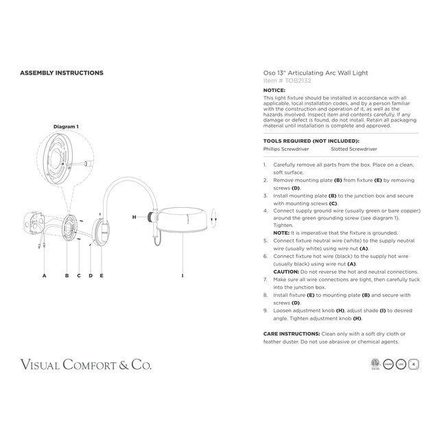 Thomas O'Brien for Visual Comfort Signature Oso 13" Articulating Arc Wall Light in Polished Nickel with Matte Black Shade For Sale In Houston - Image 6 of 14