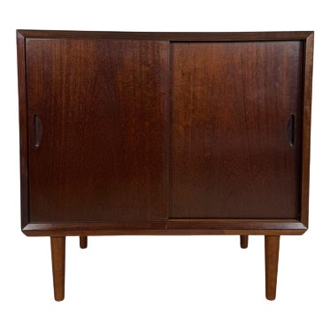 Mid-Century Modern Rosewood Sideboard with Sliding Doors For Sale