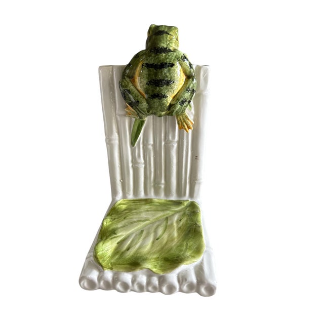 1950s Mid-Century Italian Ceramic Frog Bookends, Circa 1950s For Sale - Image 5 of 11