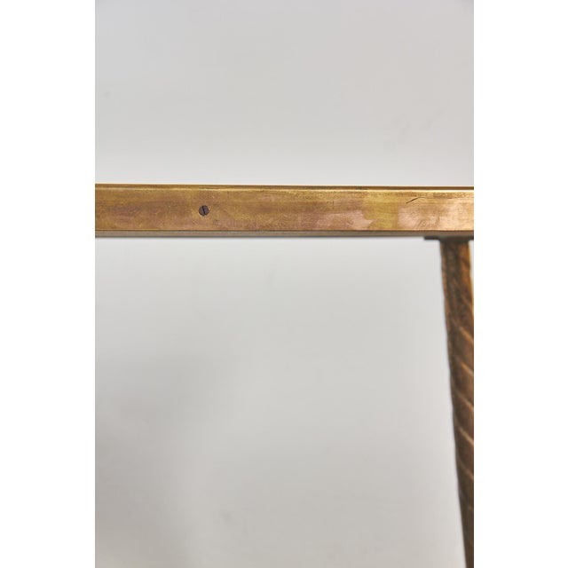 Metal Brass Coffee Table and Blue Mirror attributed to Cesare Lacca, 1950s For Sale - Image 7 of 16