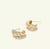Not Yet Made - Made To Order Diamond Croissant 14k Solid Gold Twisted Dome Open Hoop Earrings - 2 Pieces For Sale - Image 5 of 7