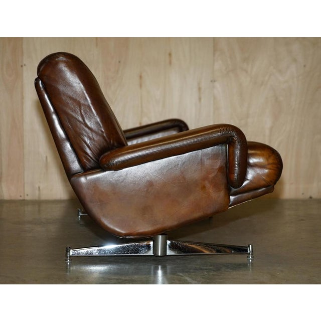 Mid-Century Modern Hand Dyed Brown Leather Sofa by Marcel Breuer For Sale - Image 4 of 15
