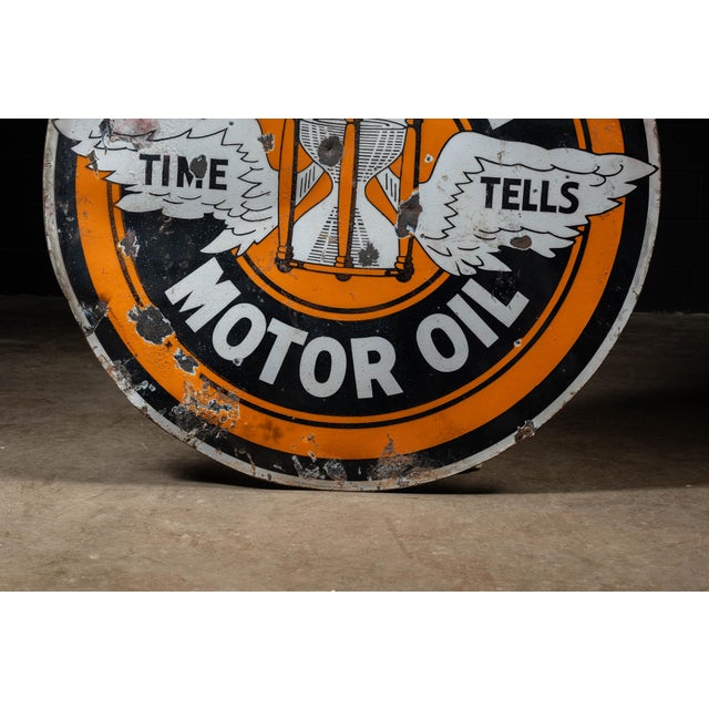 John1920s–1930s Johnson Gasolene With Ethyl Double-Sided Porcelain Sign For Sale - Image 13 of 13