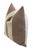 French Brown and Cream Appliqué Stripes Wool and Linen Feather/Down Pillow For Sale - Image 4 of 6