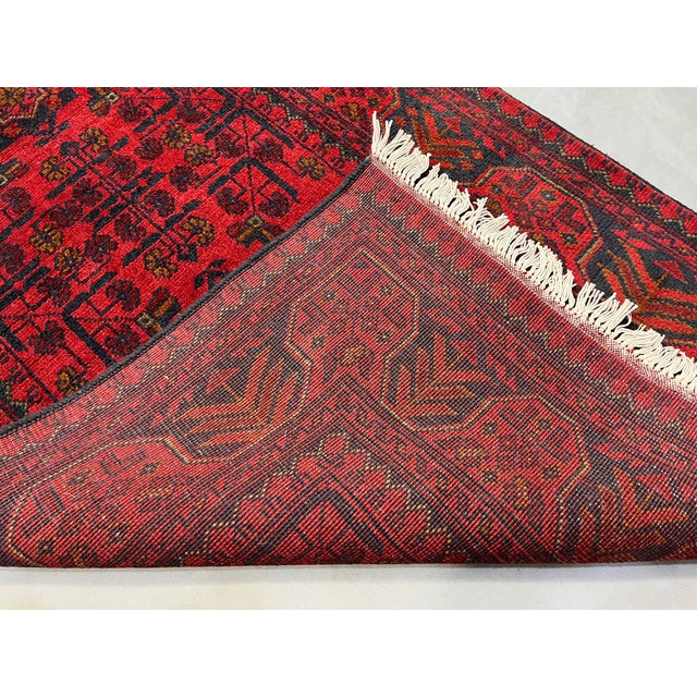 Extra-Long Red & Navy Turkmen Bukhara-Style Wool Runner, 2'8" X 19'3" For Sale - Image 16 of 16