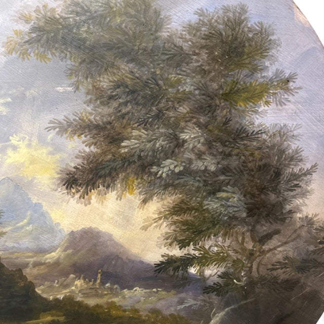 Circular Panels with Landscape, Oil on Canvases, 1890s-1910s, Set of 2 For Sale - Image 5 of 9