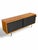 Black 1950s Early Florence Knoll Model 116 Maple Credenza - Black Grasscloth Sliding Doors For Sale - Image 8 of 11