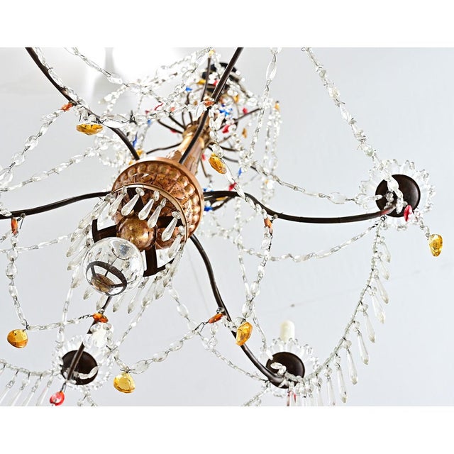 18th Century Italian 18th Century Giltwood & Crystal Chandelier For Sale - Image 5 of 17